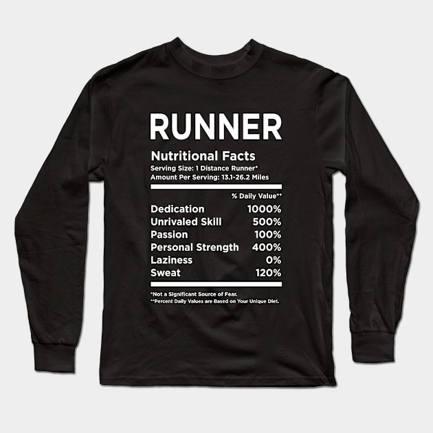 Runner Nutritional facts Long Sleeve T-Shirt by produdesign